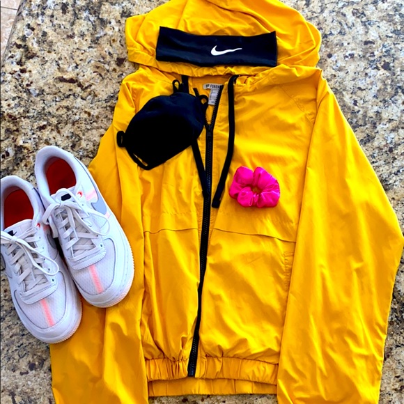 LIKE NEW Forever 21 Bright Yellow Athletic Hoodie - Picture 1 of 4